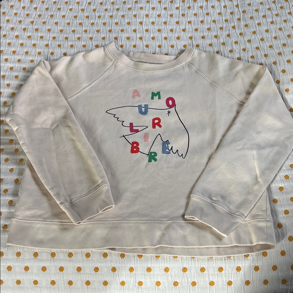 Sezane Amour Libre Oiseau Sweatshirt - Sézane X Pangea Cream / Multicolour